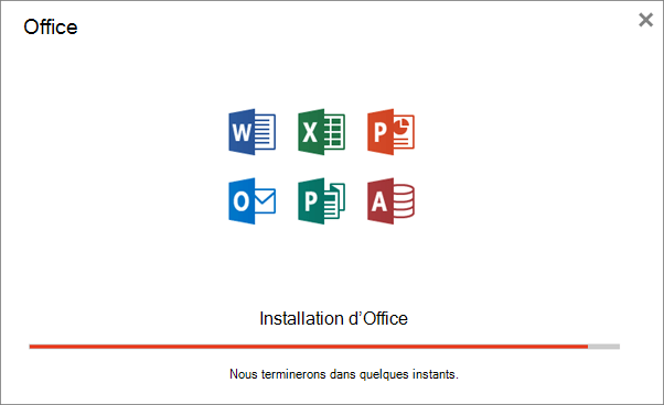 fenêtre d'installation d'Office 2021